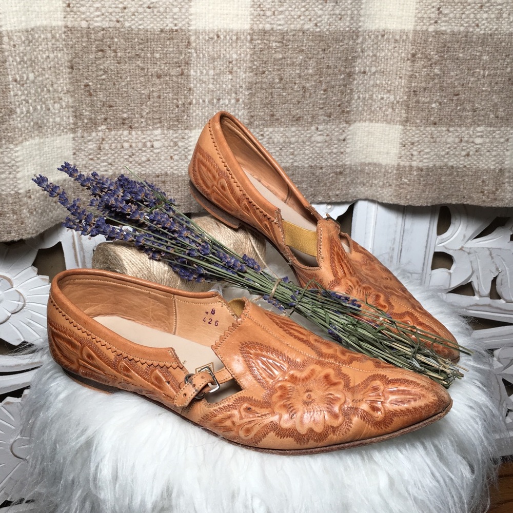 SOLD • Vintage tooled leather pointy toe western - Picture 7 of 8